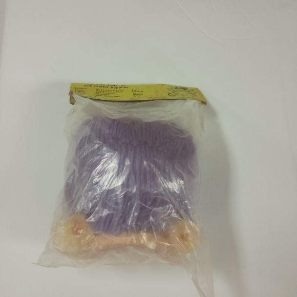 Vintage 5" Angie Doll Head & Hands Purple Hair Doll Making - Picture 4 of 4